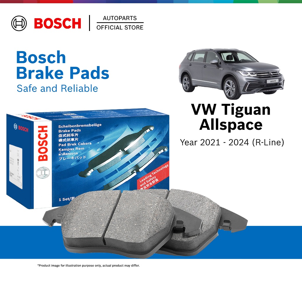 Bosch Front Brake Pads for Volkswagen VW TIguan Allspace 1.4 2.0 R Line (2021 - 2024) 7-Seater 0986424285