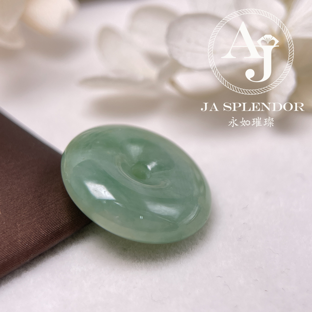 JN-182 天然翡翠A玉 冰潤甜綠平安扣