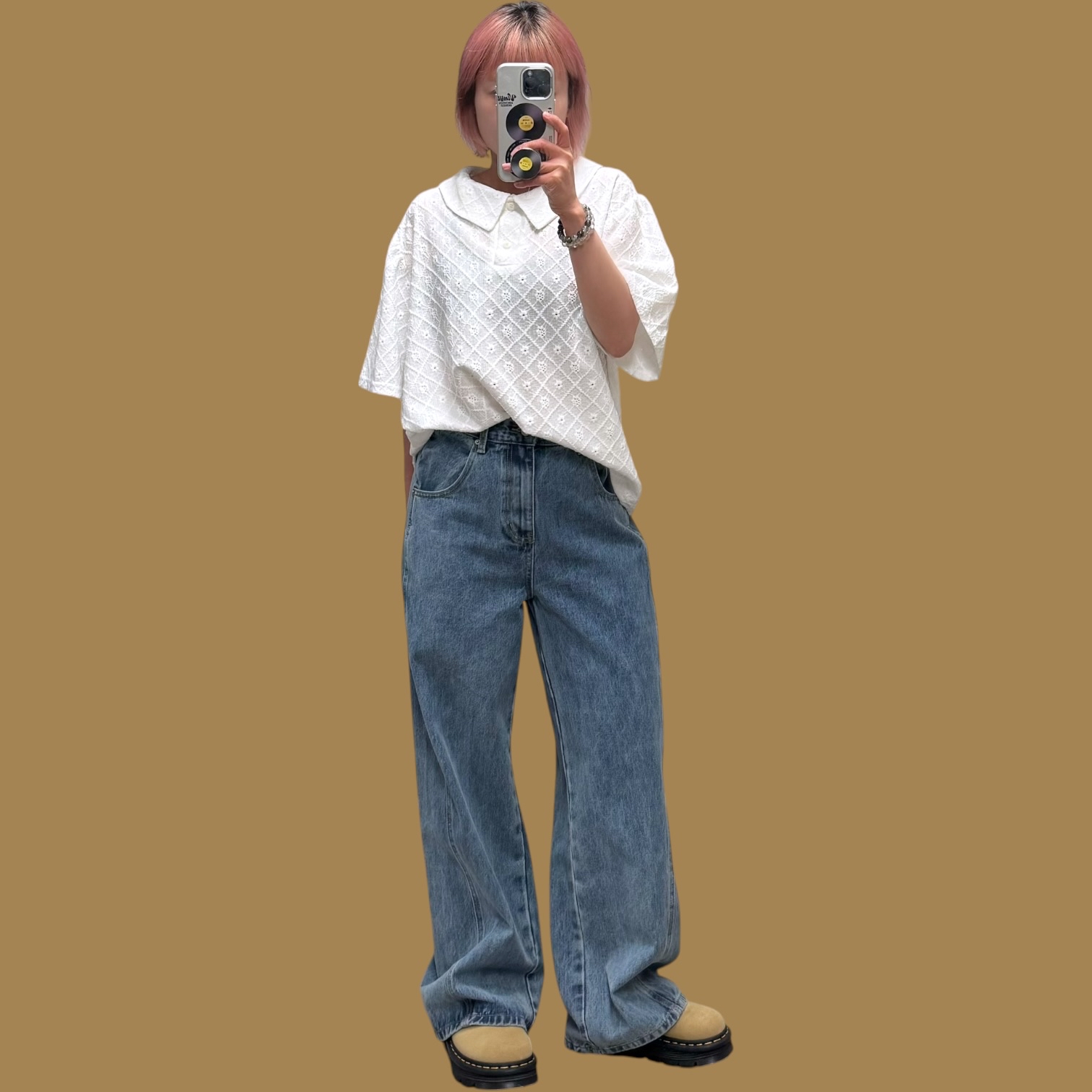 221429 Lace反領Top