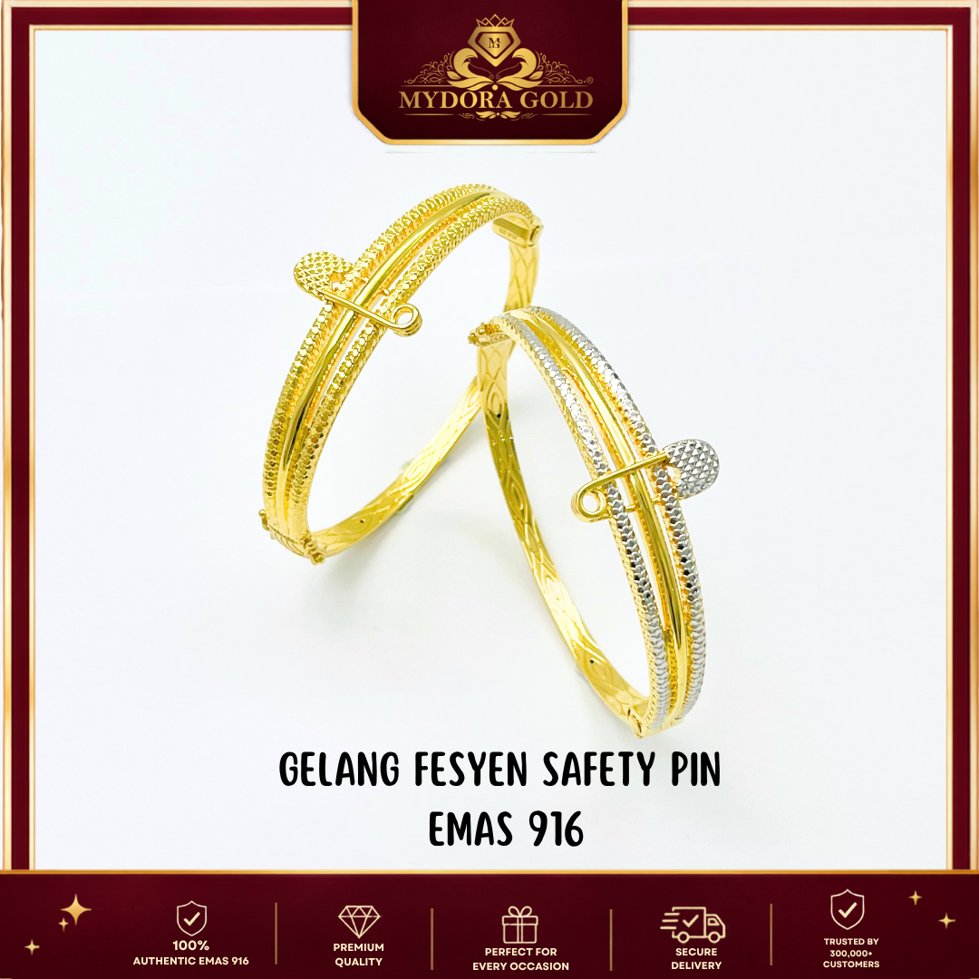 MYDORA Gelang Fesyen Safety Pin l EMAS 916/22K