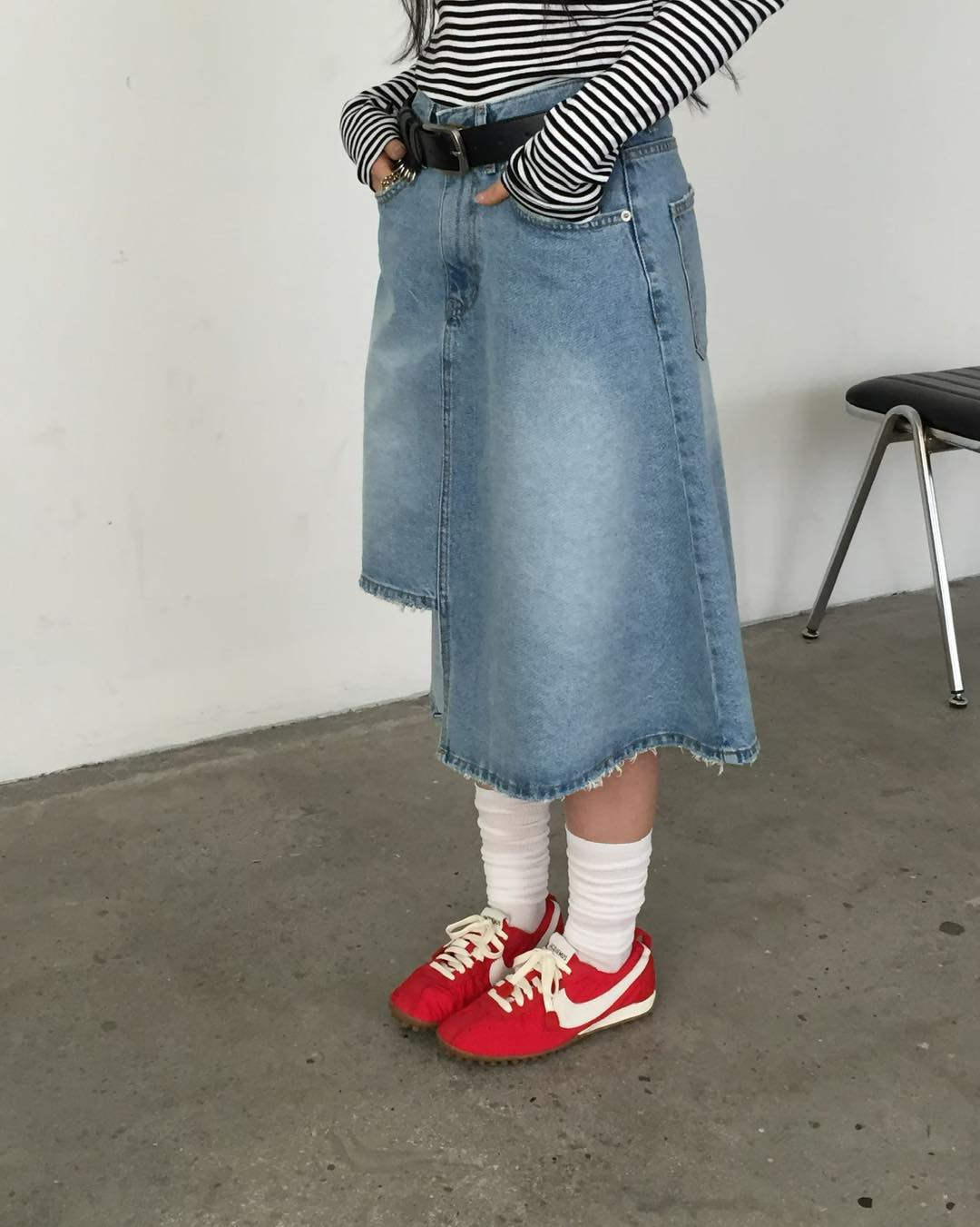 不規則腳牛仔裙