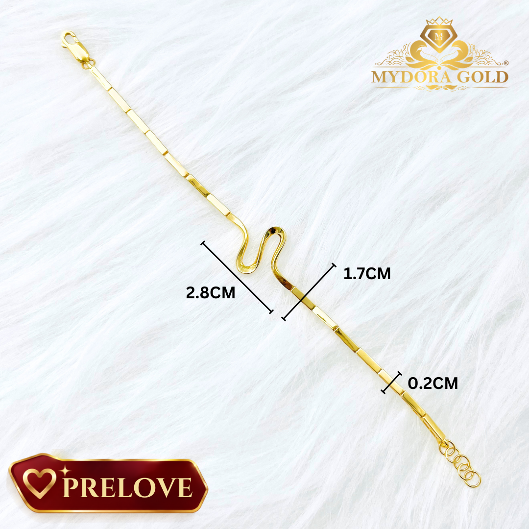 Pre-Loved: Rantai Tangan Ombak Padu l EMAS 916/22K