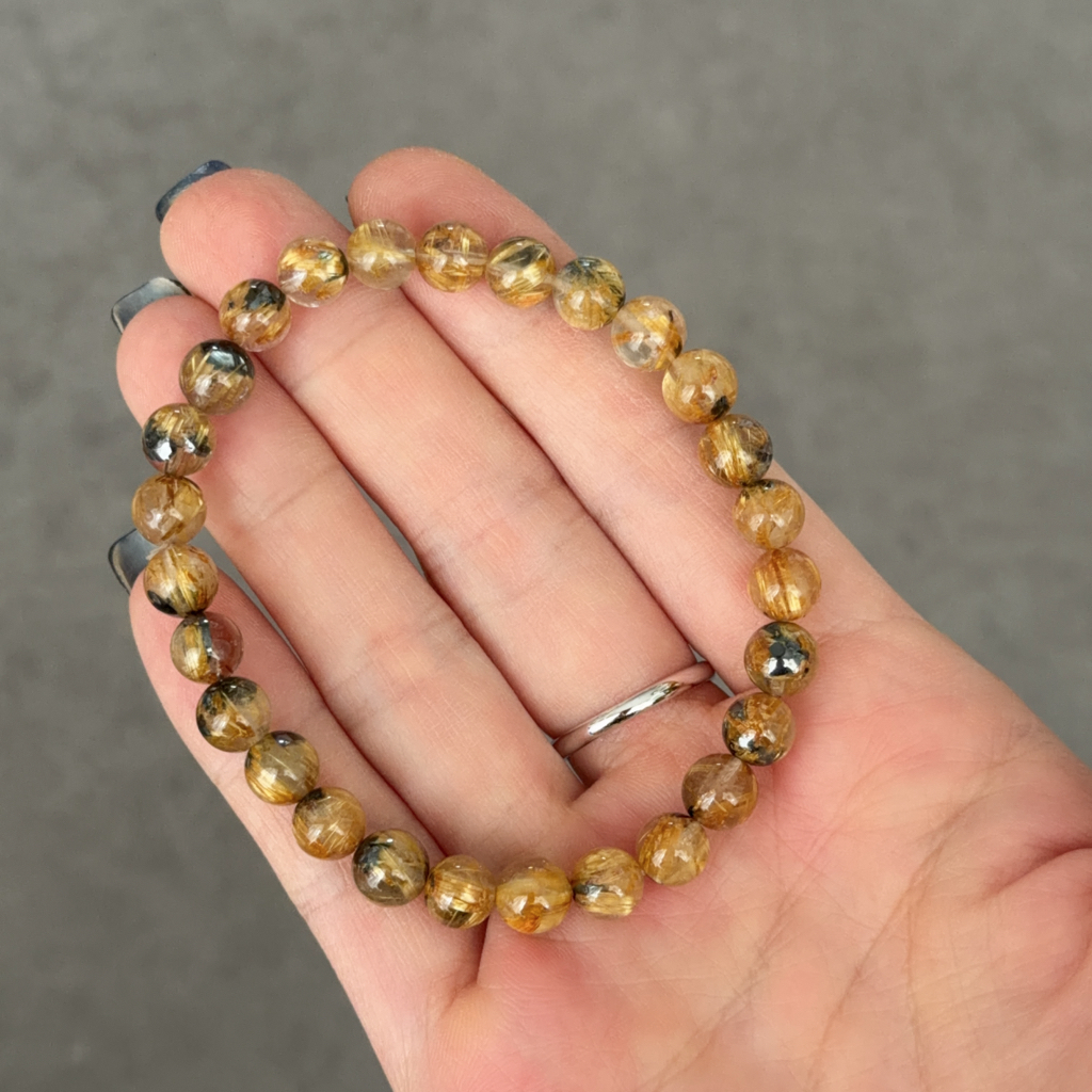  金鈦晶共生赤鐵礦手串