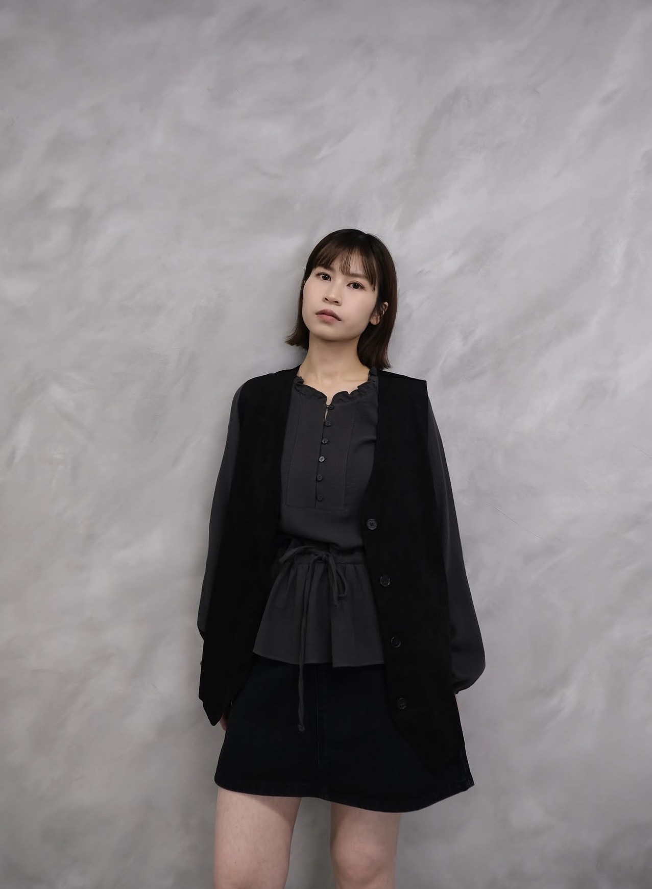 Faux suede basic vest #jk26