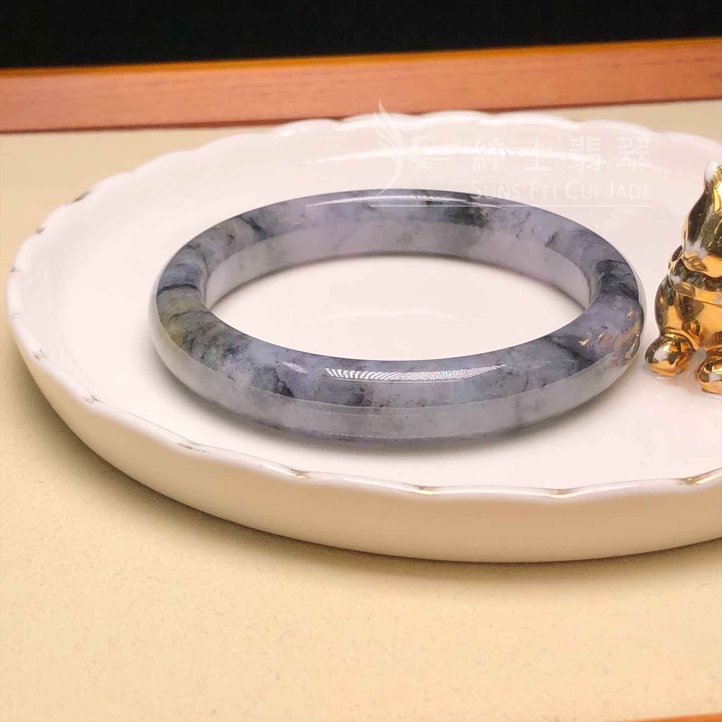 紫底山水烏雞福鐲55.5mm