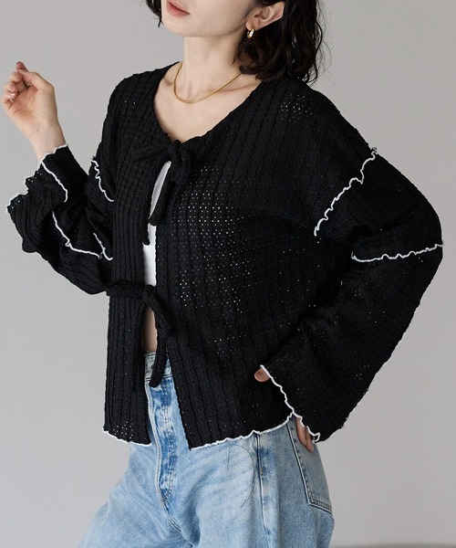 double ribbon 木耳邊外套