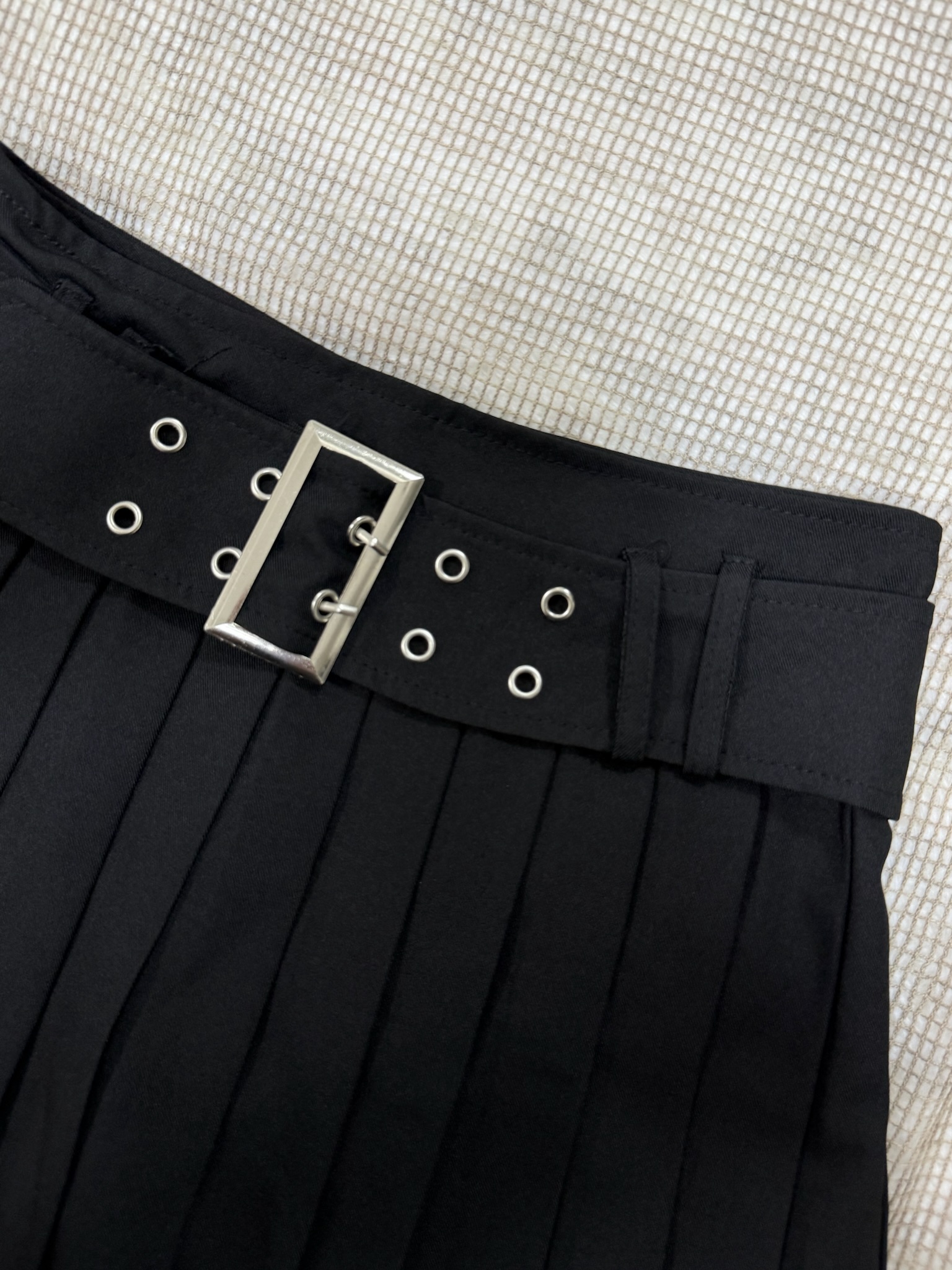 Gothic Punk Belted Pleated Micro Skirt