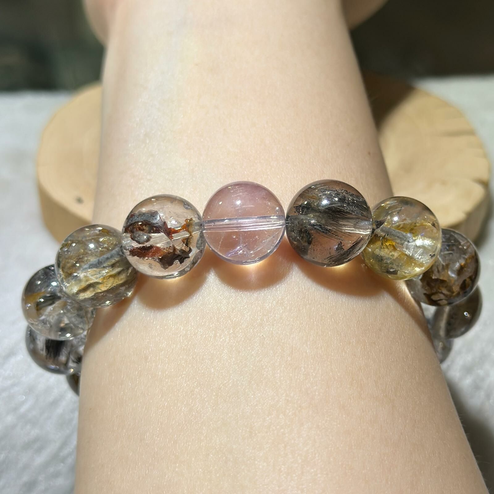 罕有大m✨彩虹閃靈鑽手串 12 mm +/- (#06)