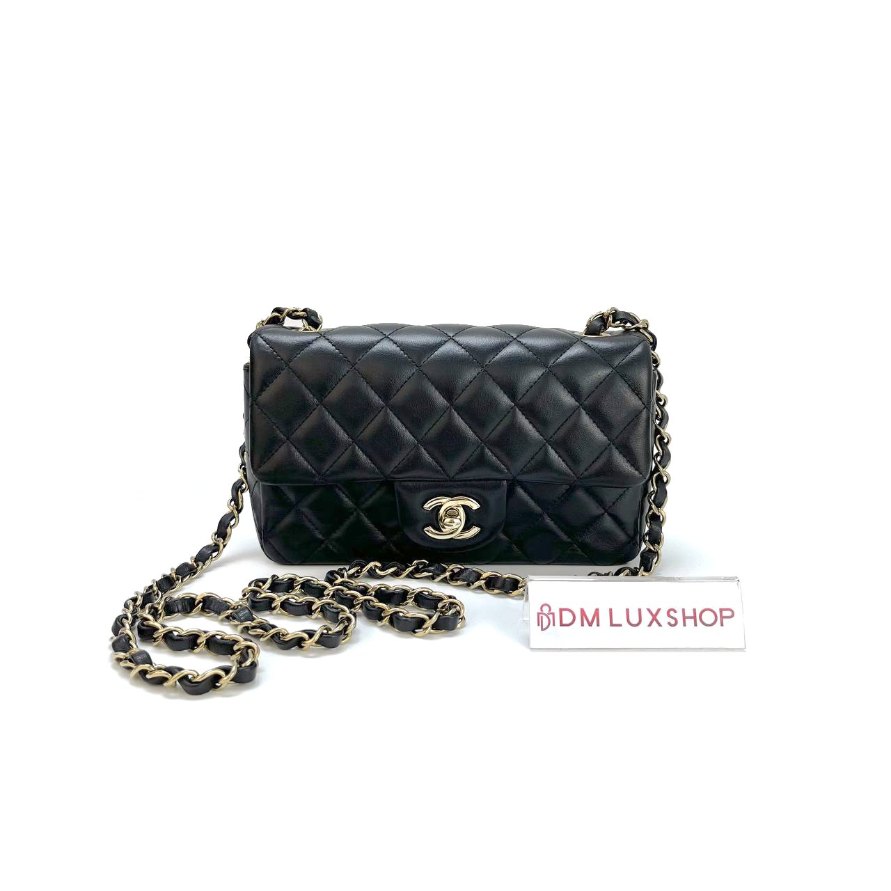 Chanel Black Mini Rectangular CF GHW (Microchip)