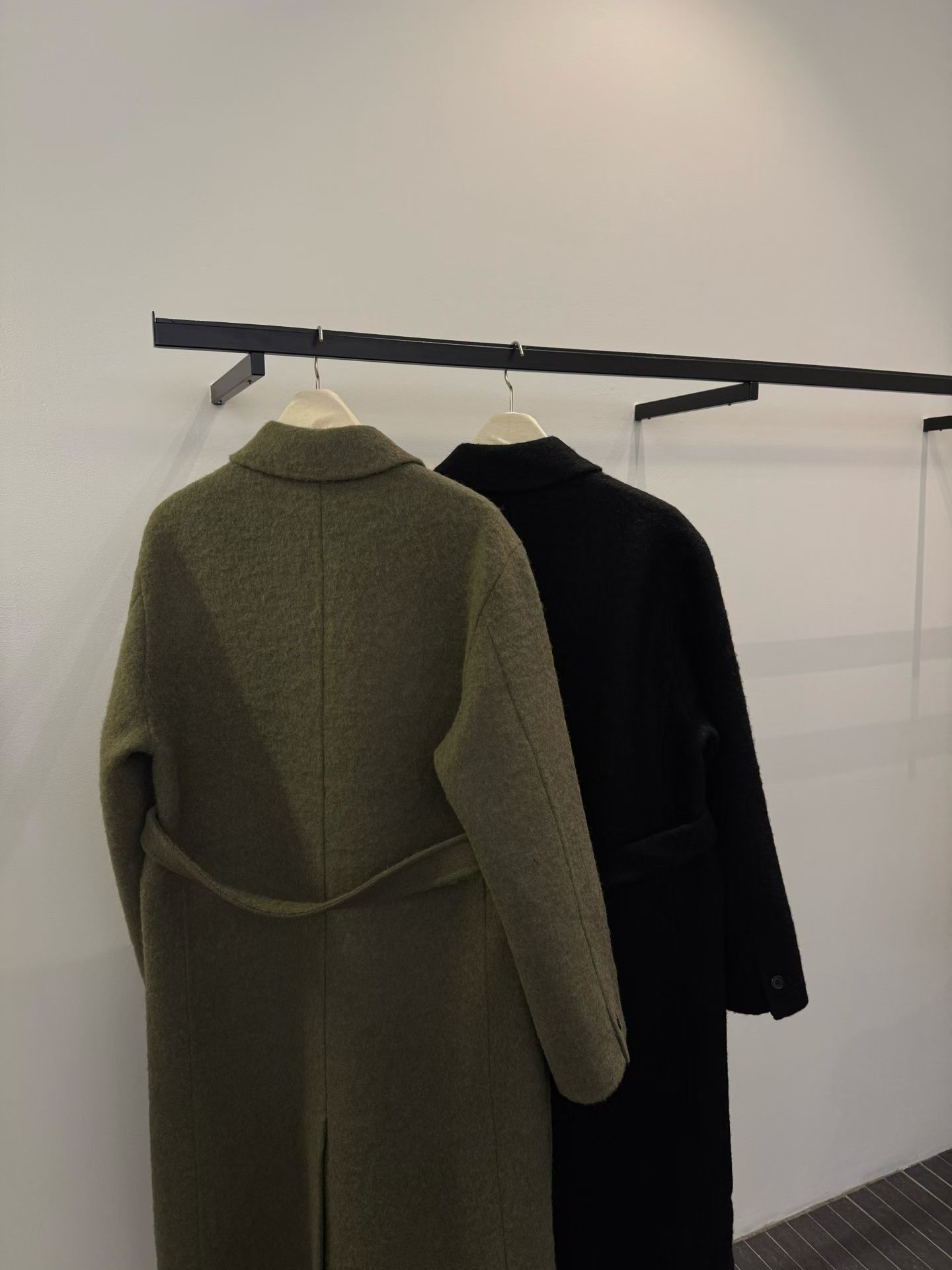 MILAE 手工訂製 Suri Alpaca 雙面羊毛綁帶長款毛呢大衣外套