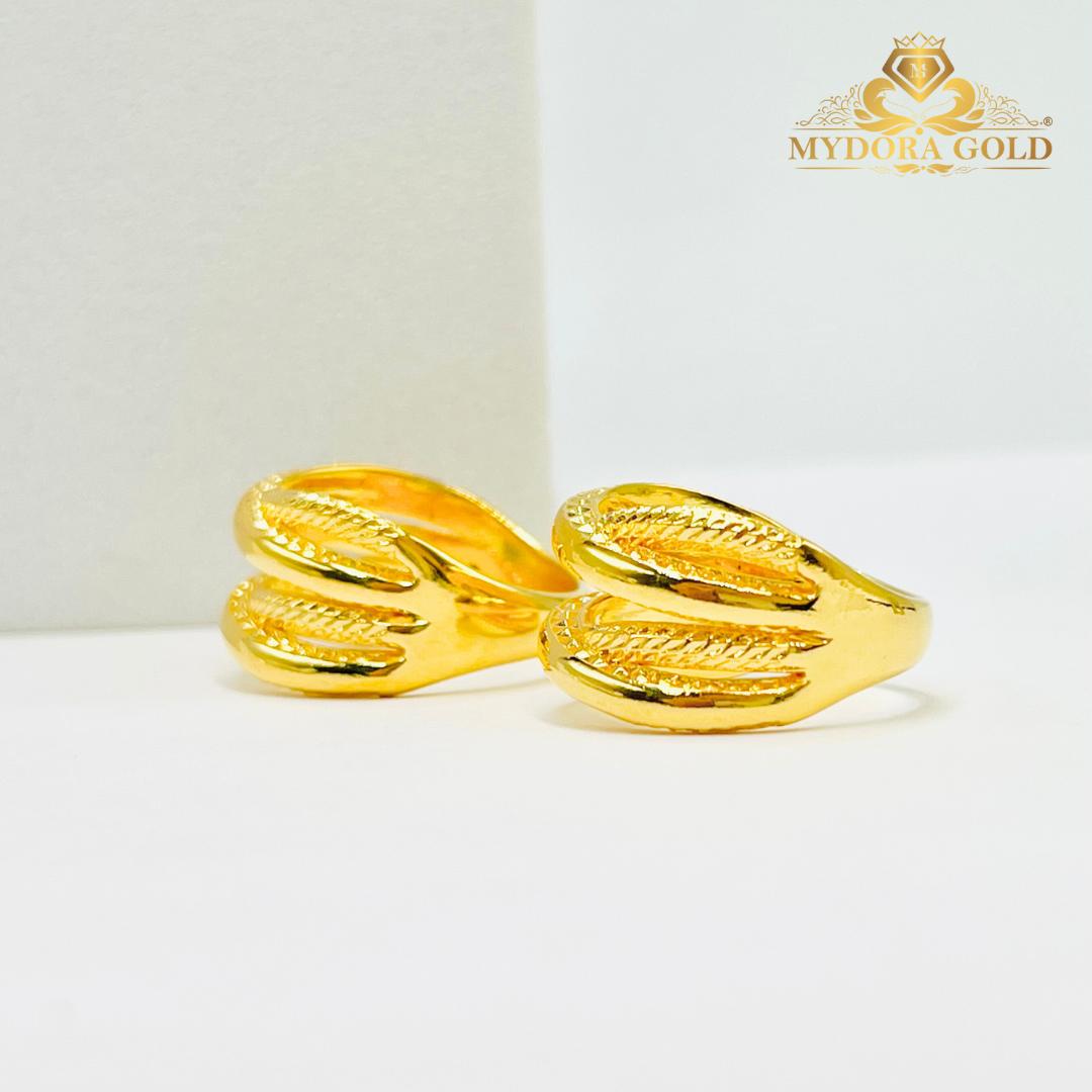 MYDORA Cincin Double Cross Full Gold (5G) l EMAS 916/22K