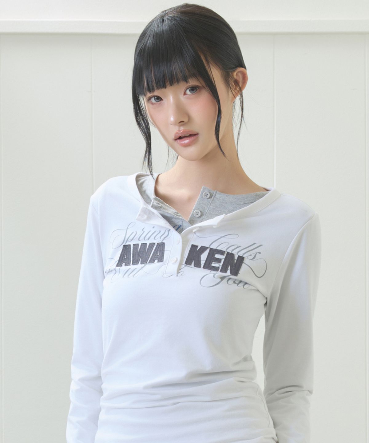 🇰🇷訂購｜LUV IS TRUE 26SS｜EL HENLEY NECK SLEEVE TEE 3色 