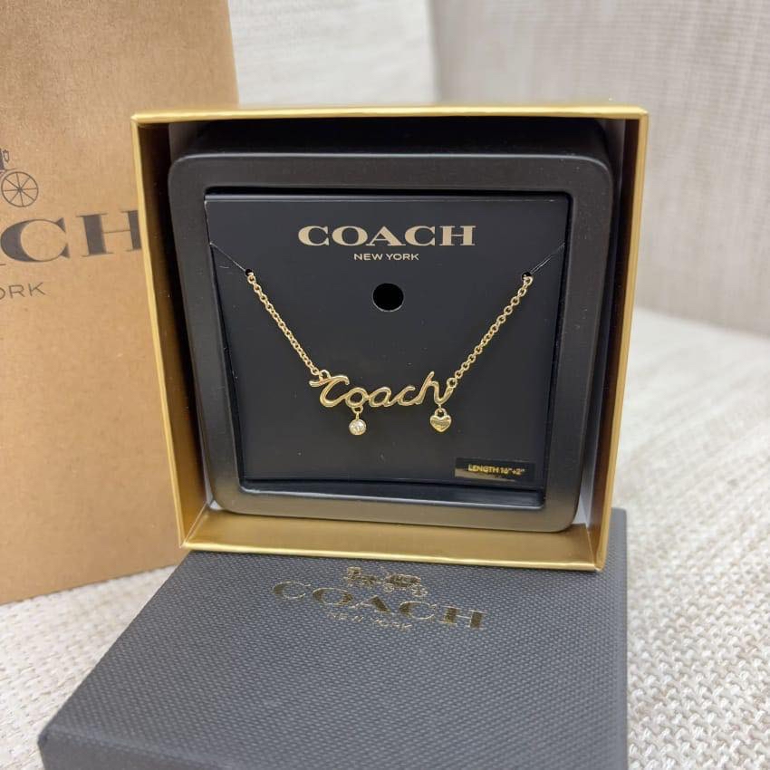 （約4月上旬到貨）🌈Coach Logo 項鍊(金色)💕