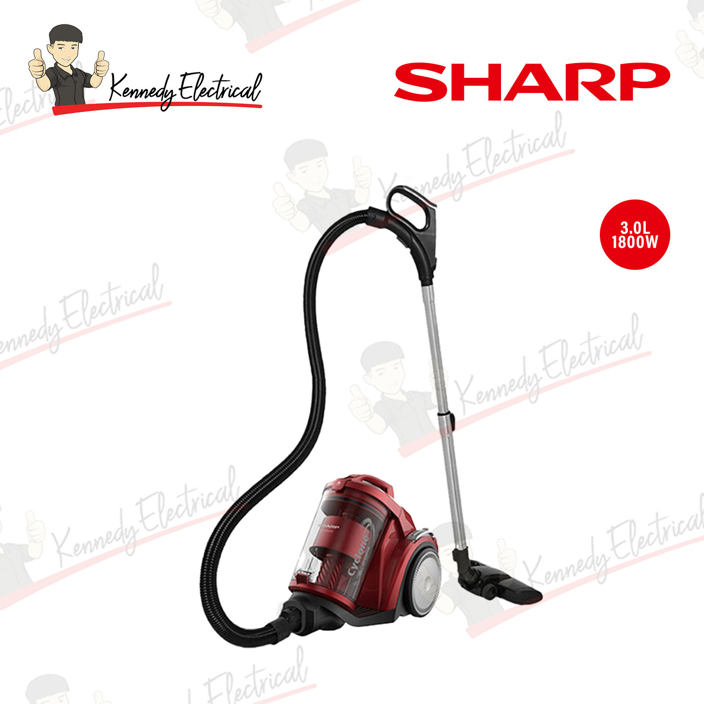 Sharp 1800W Bagless Vacuum Cleaner (ECC1819R)