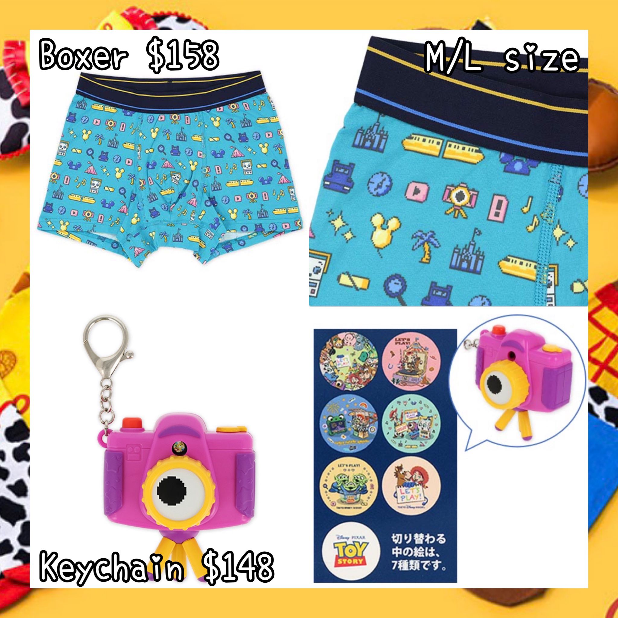 ：日本：DISNEYLAND園區產品 TOY STORY 5 LET’S PLAY 1/7 日本發賣 BOXER KEYCHAIN