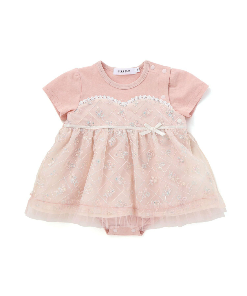 🇯🇵預訂 日本直送🇯🇵Slap Slip Baby兩色胸衣式花卉薄紗短袖包屁裙