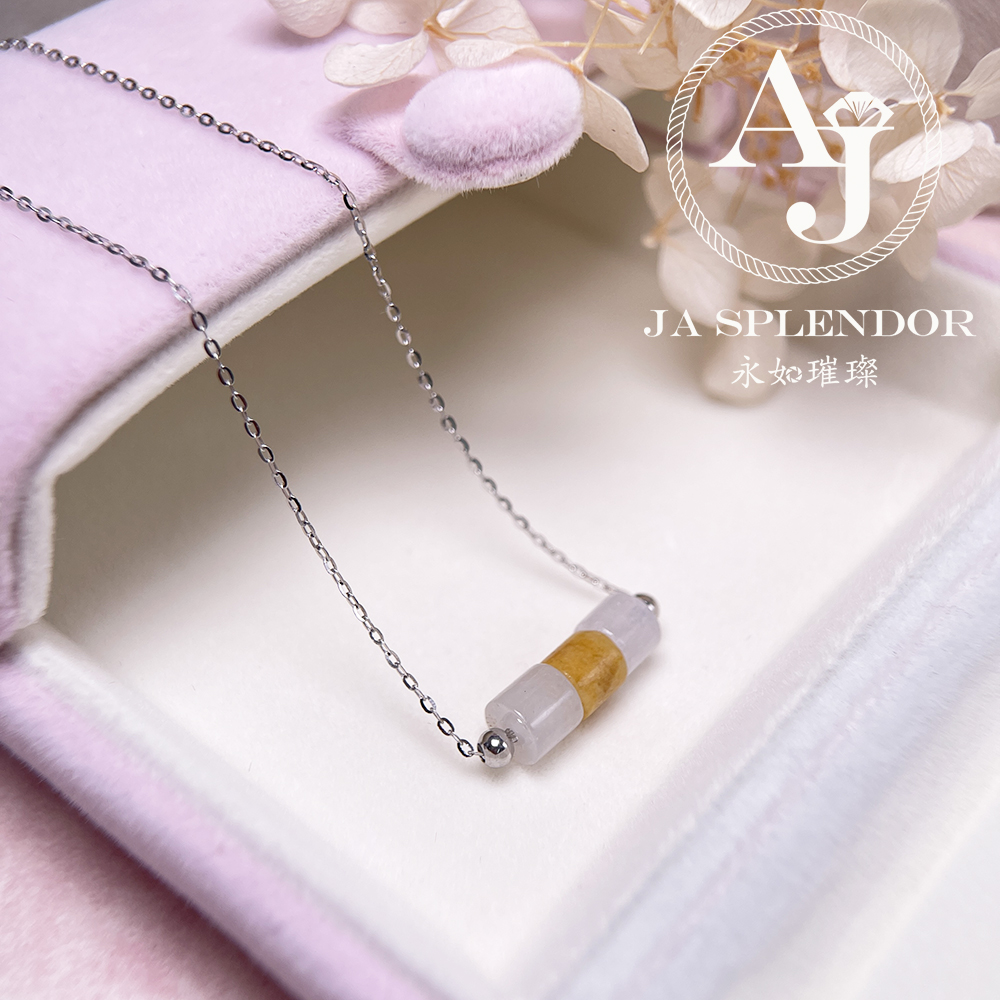 D-04D 天然翡翠A玉 平安招財幸運純銀項鏈