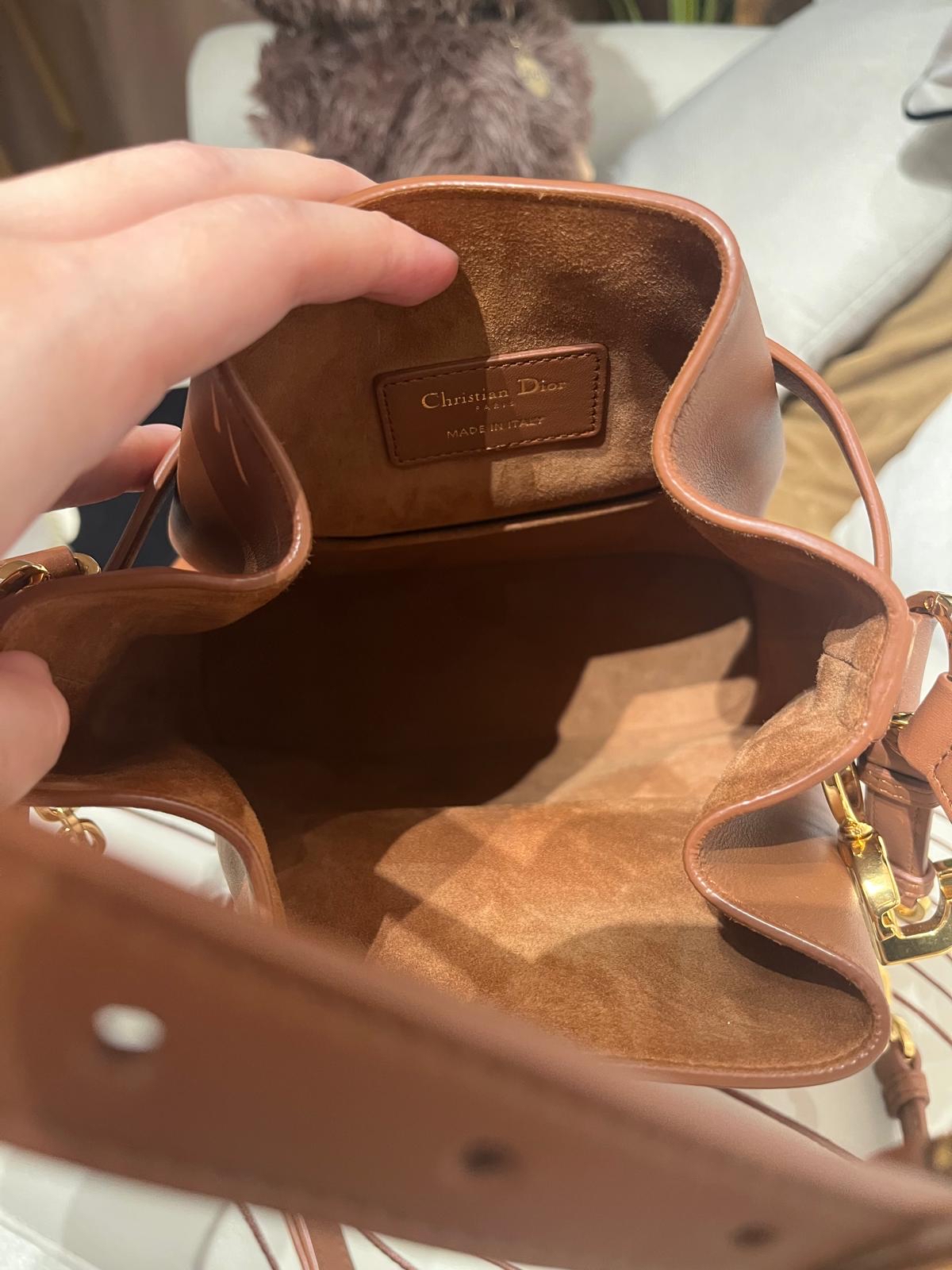 Dior C'EST Christian Dior Calfskin Medium Tan 100%Authentic, 98%New ✅Dust bag