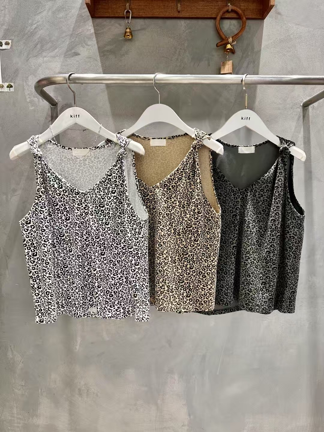 🇰🇷K5585 cotton小豹紋打結背心