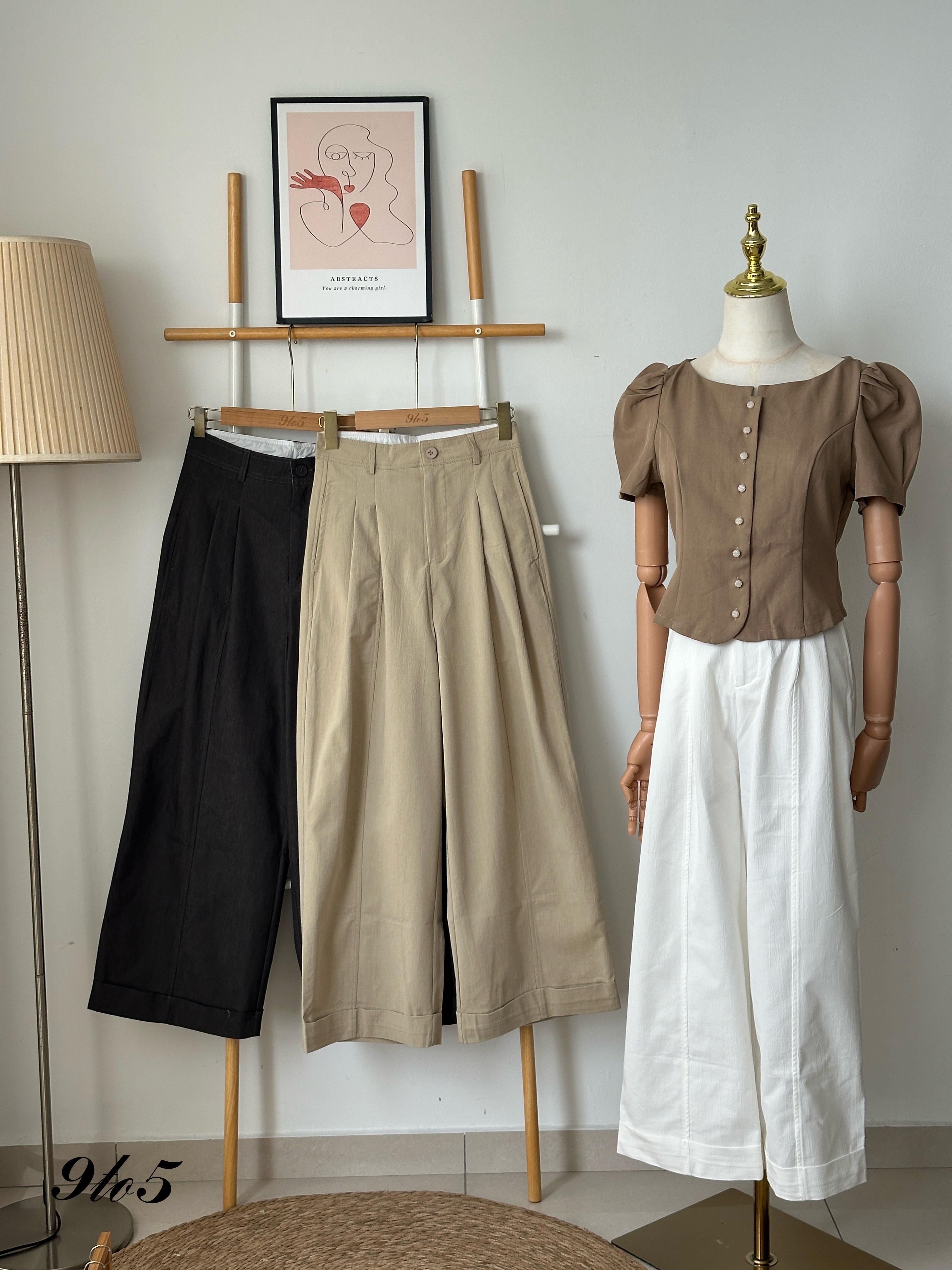 S1798 Wide Leg Long Pants - 3 Colors 