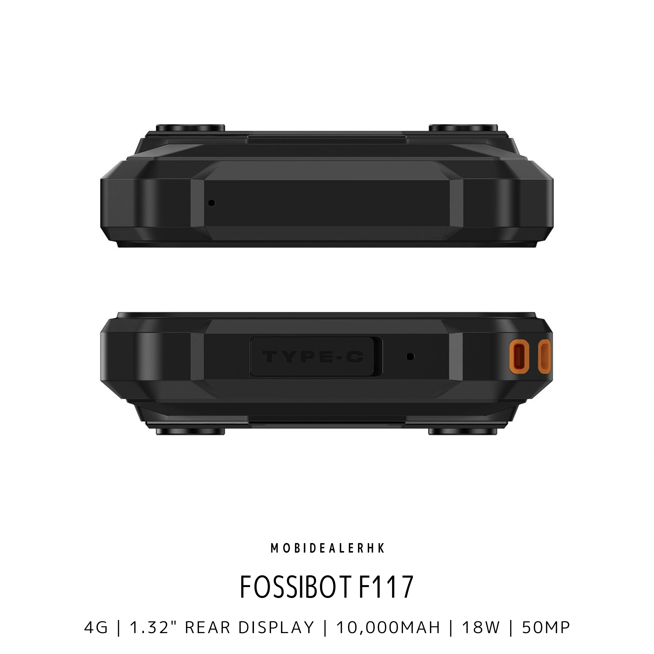 Fossibot F117 | 4G | 三防手機 | 1.32吋副屏 | 10000mAh | 50MP
