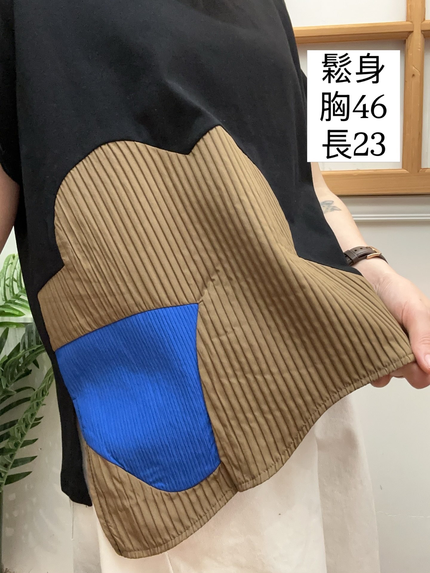 韓國製造斜腳花花寬鬆T恤