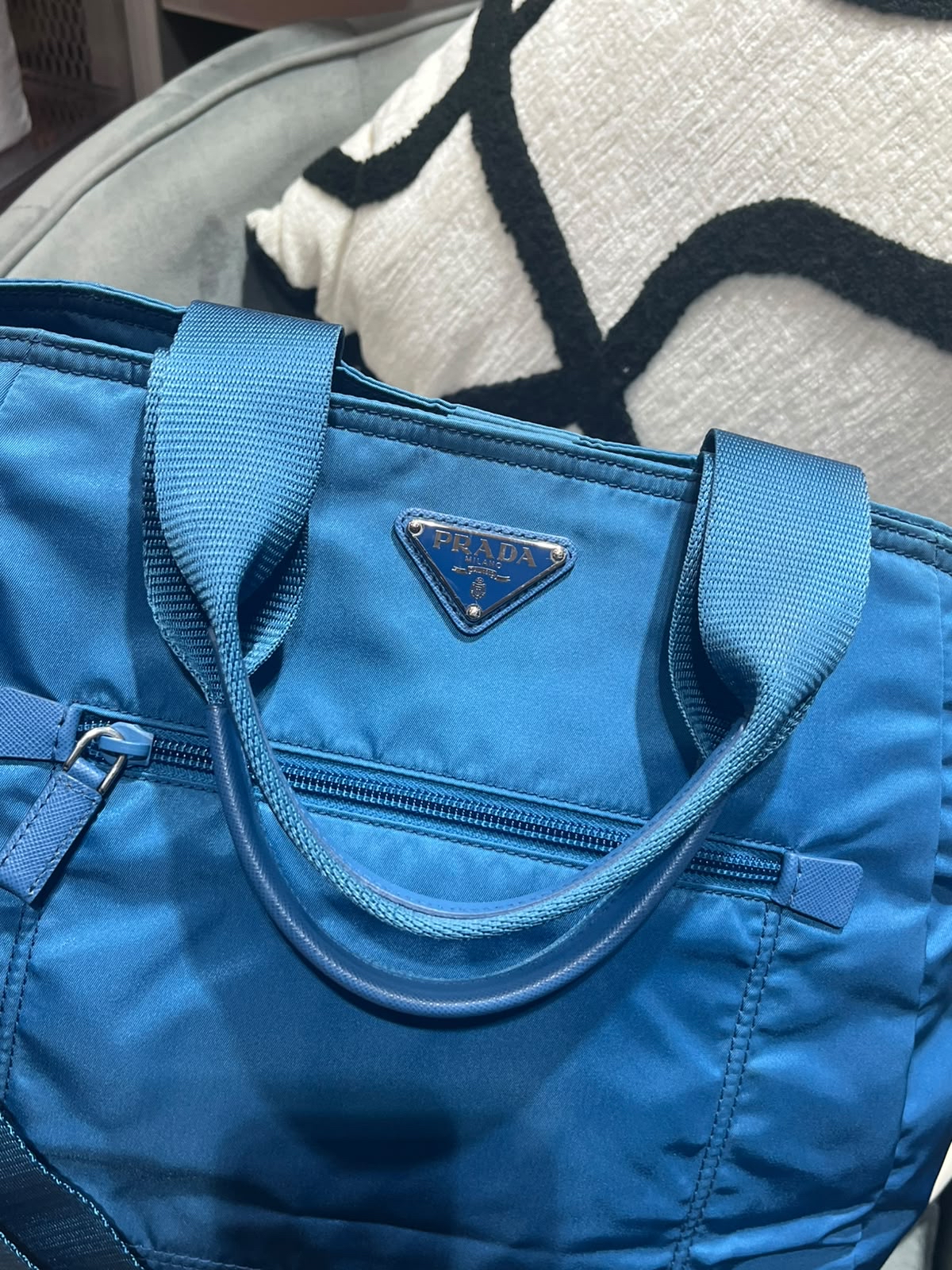 Prada Nylon 2Way Bag Blue 100%Authentic, 98%New 