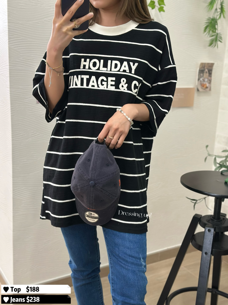 𝐇𝐨𝐥𝐢𝐝𝐚𝐲 𝐯𝐢𝐧𝐭𝐚𝐠𝐞｜條紋軟棉上衣