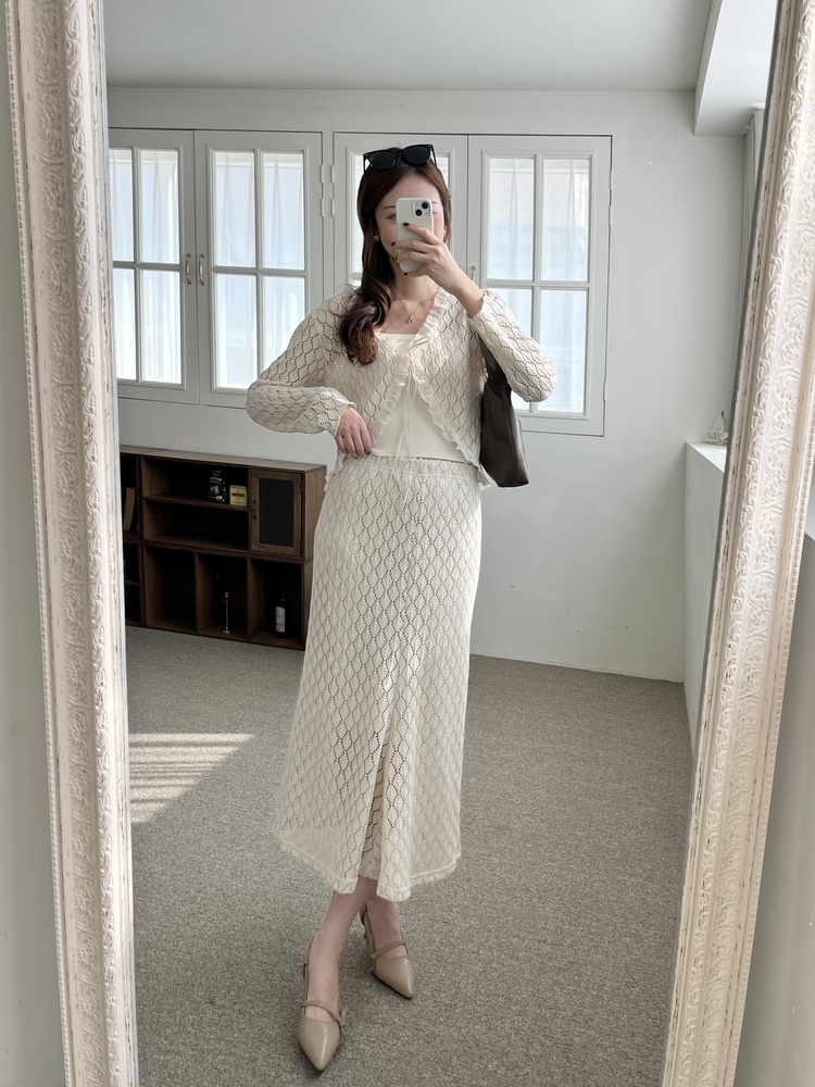 The Lacie Cardigan Set (Ivory)