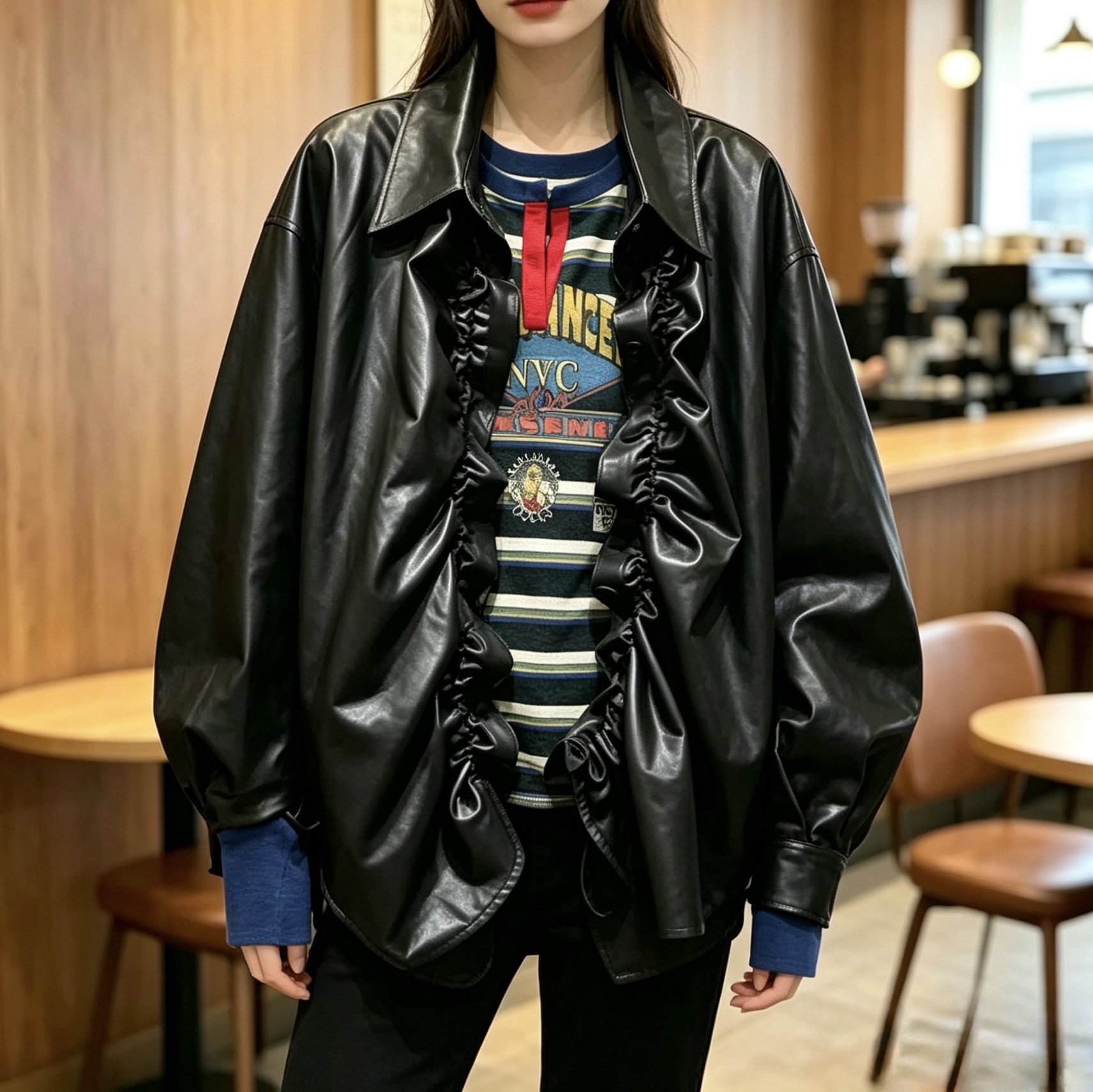 輕軟仿皮外套