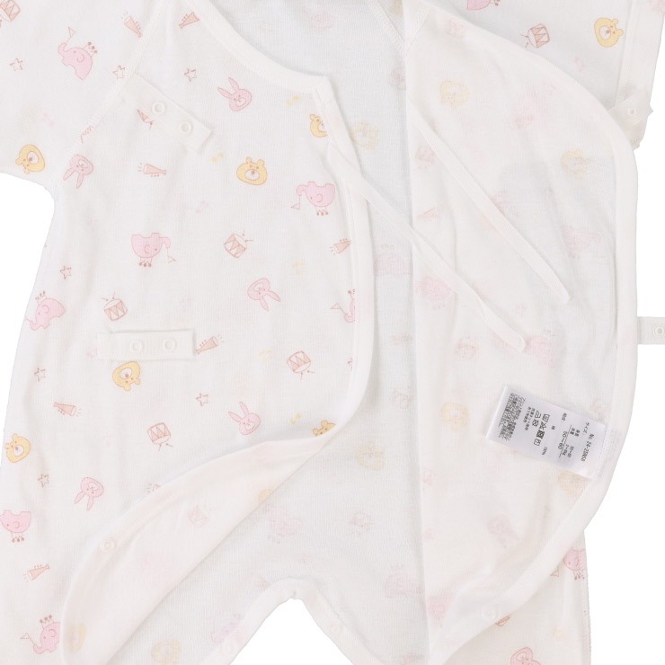 🇯🇵限量預訂 日本直送🇯🇵日本製粉紅色動物樂器印花新生兒純棉打底五件套