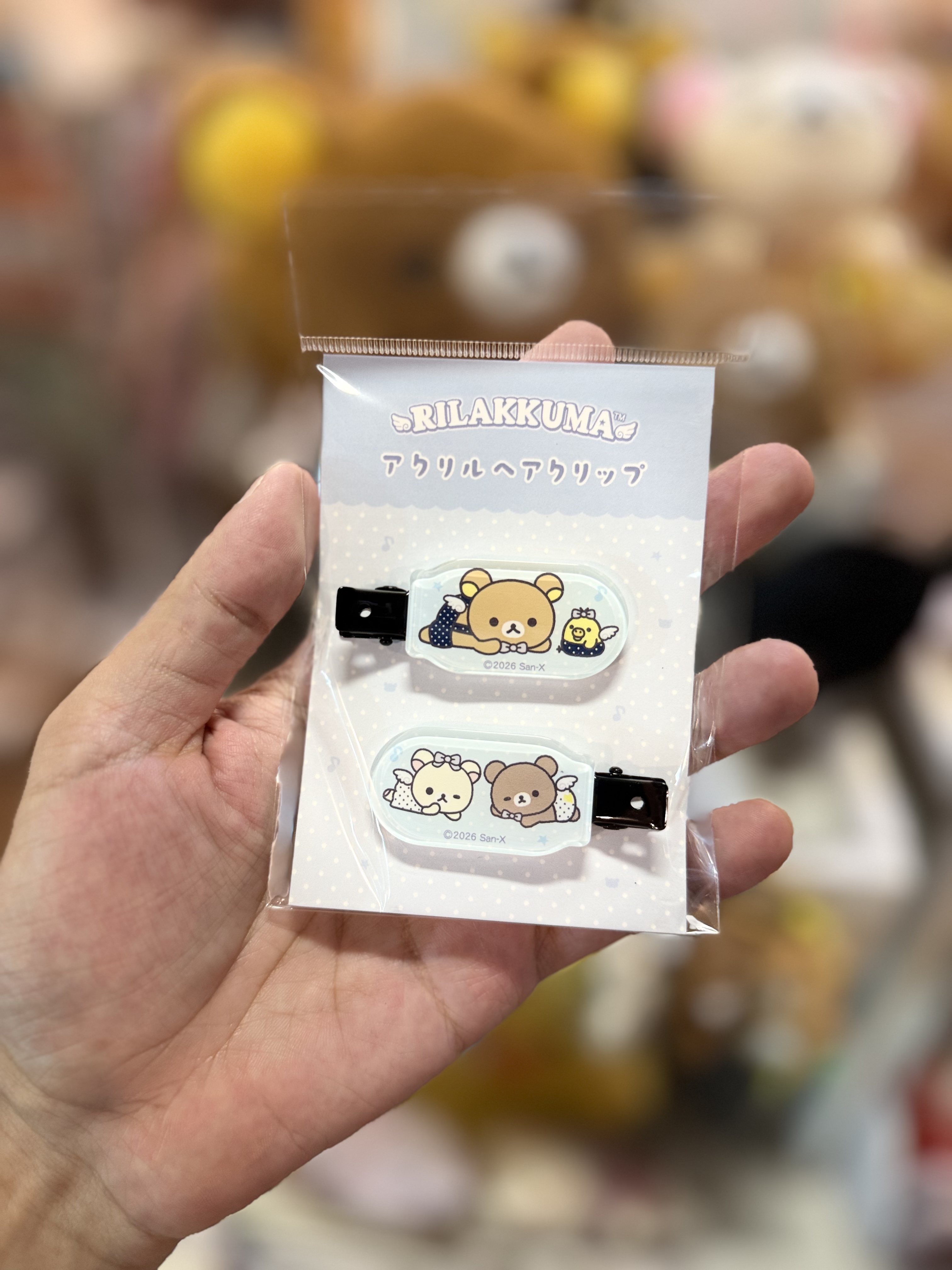 《現貨》全新Rilakkuma 黑白波點天使系列 對裝髮夾