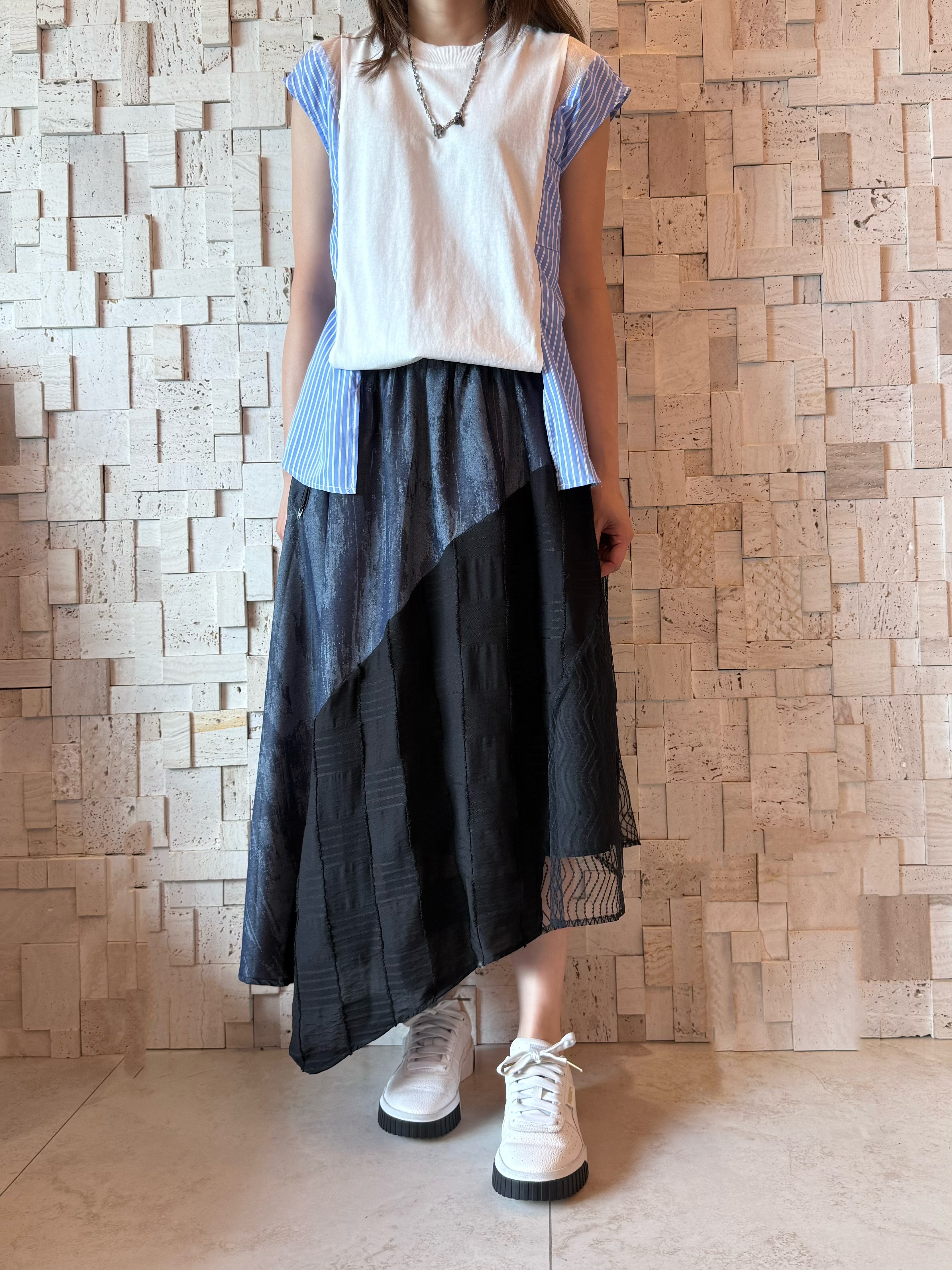 #2112 拼接條紋背心💥