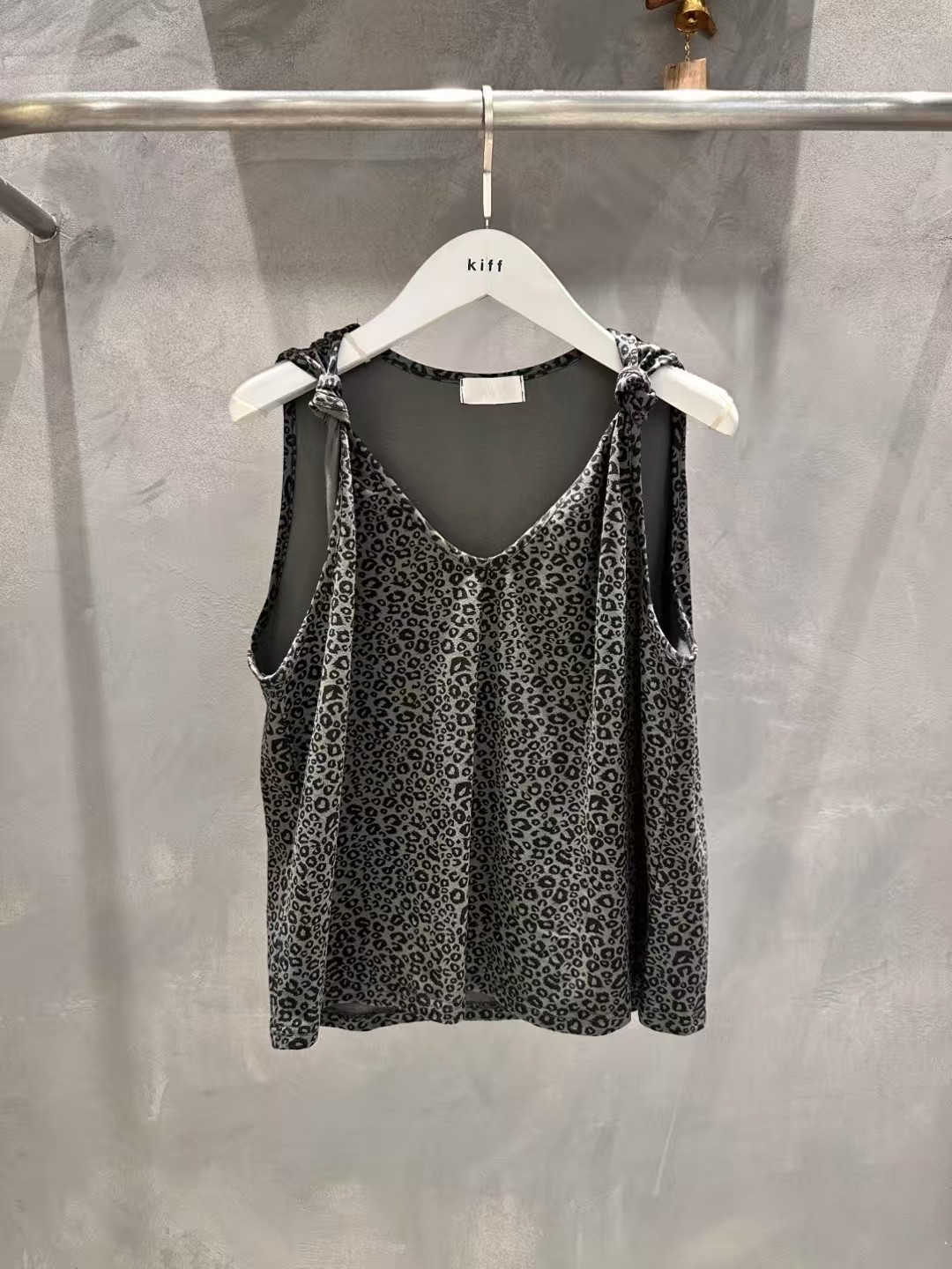 🇰🇷K5585 cotton小豹紋打結背心