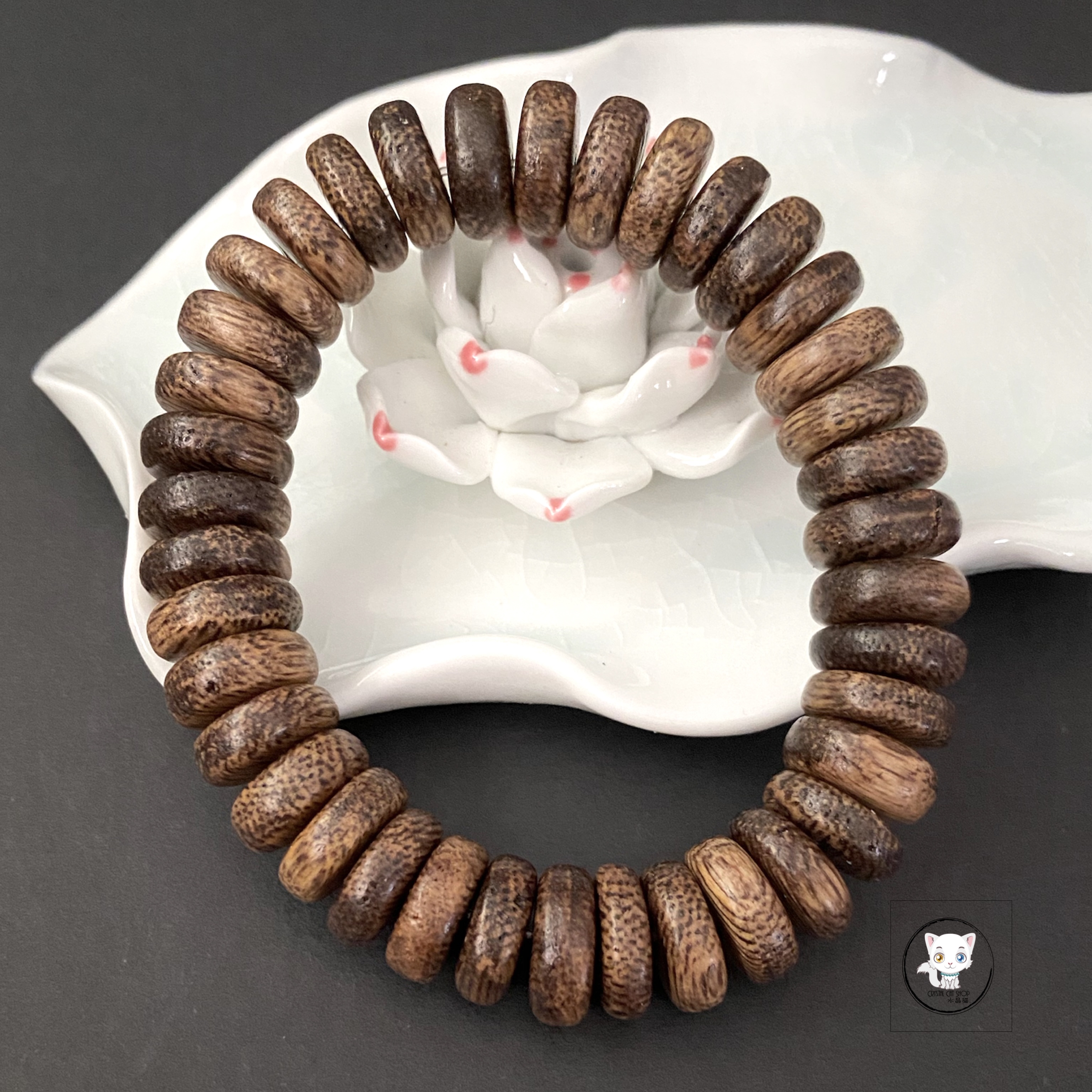 加里曼丹沉香木盤珠手鏈 13mm