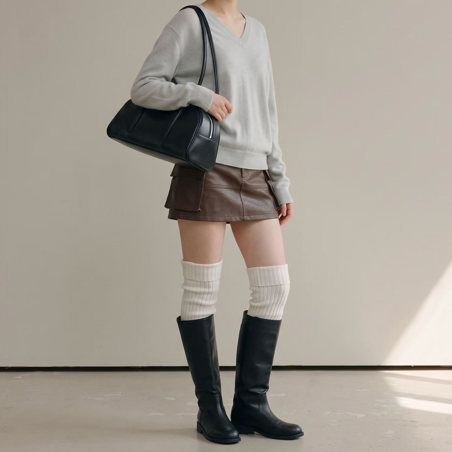 【新品牌Lampas】預訂_Classic Elongated Lambskin Shoulder Bag By Lampas