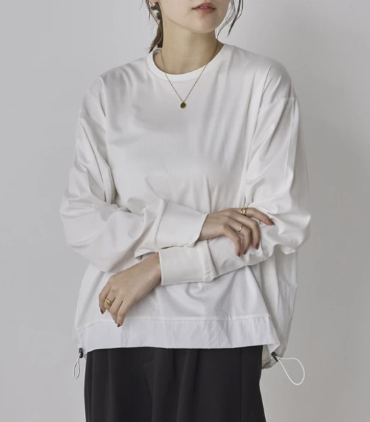 拼接設計上衣 - 2026 流行穿搭  長䄂上衣 春夏時尚穿搭 獨特設計 成人休閒 日常穿搭 易於配搭 日本直送   #JP-I-260024