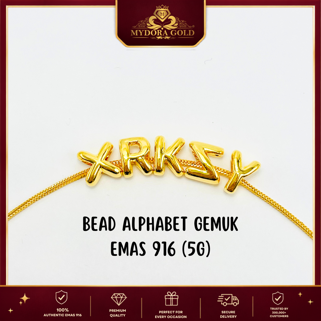 MYDORA Bead Alphabet Gemuk (5G) l EMAS 916/22K
