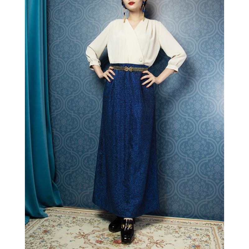 Vintage Midnight Glamour Glittering Skirt -Waist 27-29"(FK075)