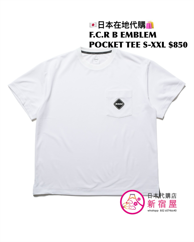 F.C.REAL BRISTOL EMBLEM POCKET TEE
