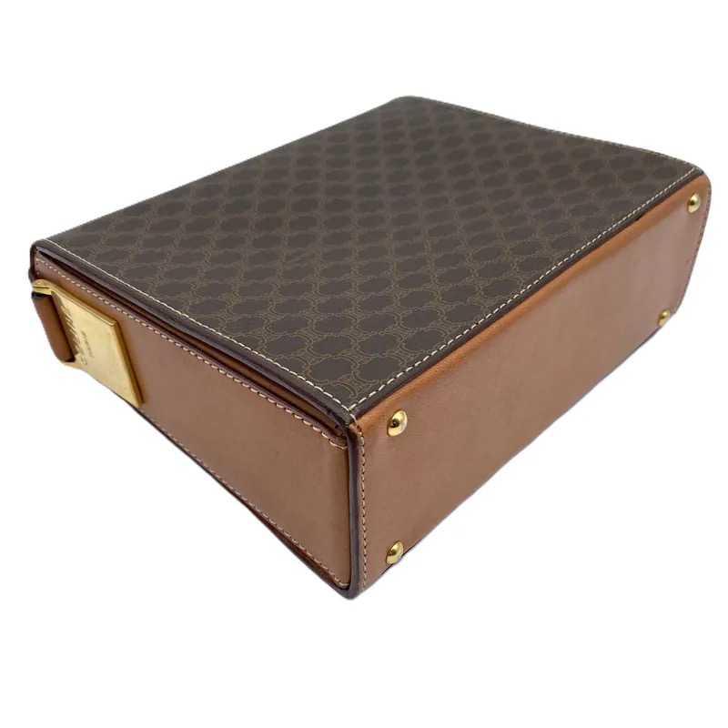 Celine Brown Macadam Pattern Vintage Shoulder Bag