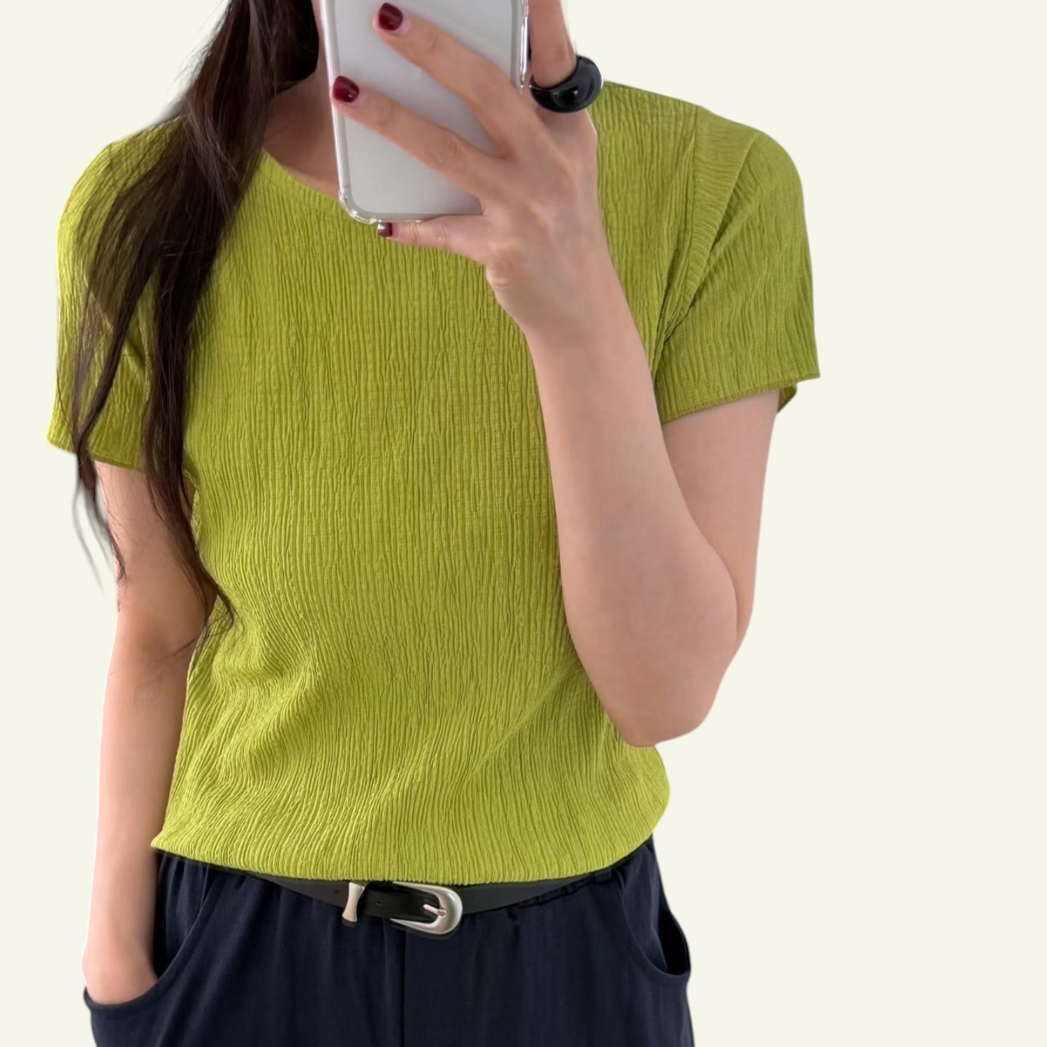 221405 皺布短Tee