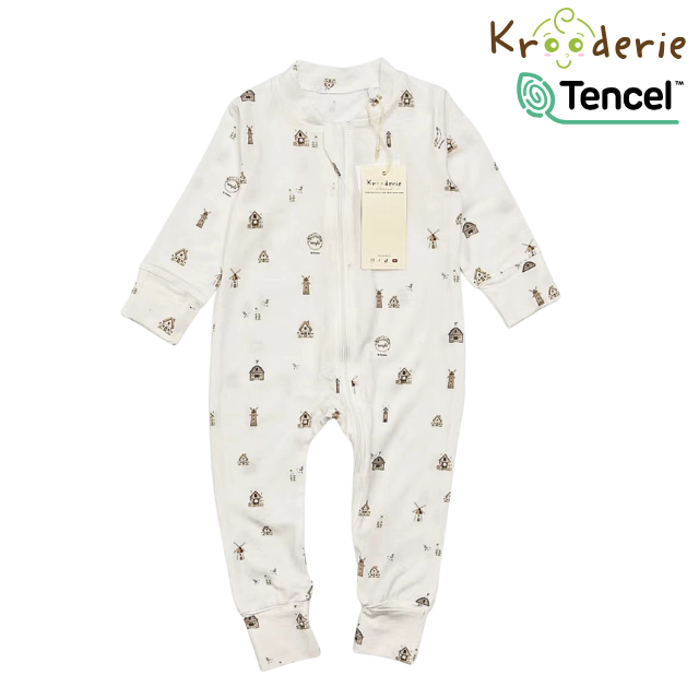 Krooderie TENCEL Baby Zip Romper Sleepwear Bodysuit Jumpsuit