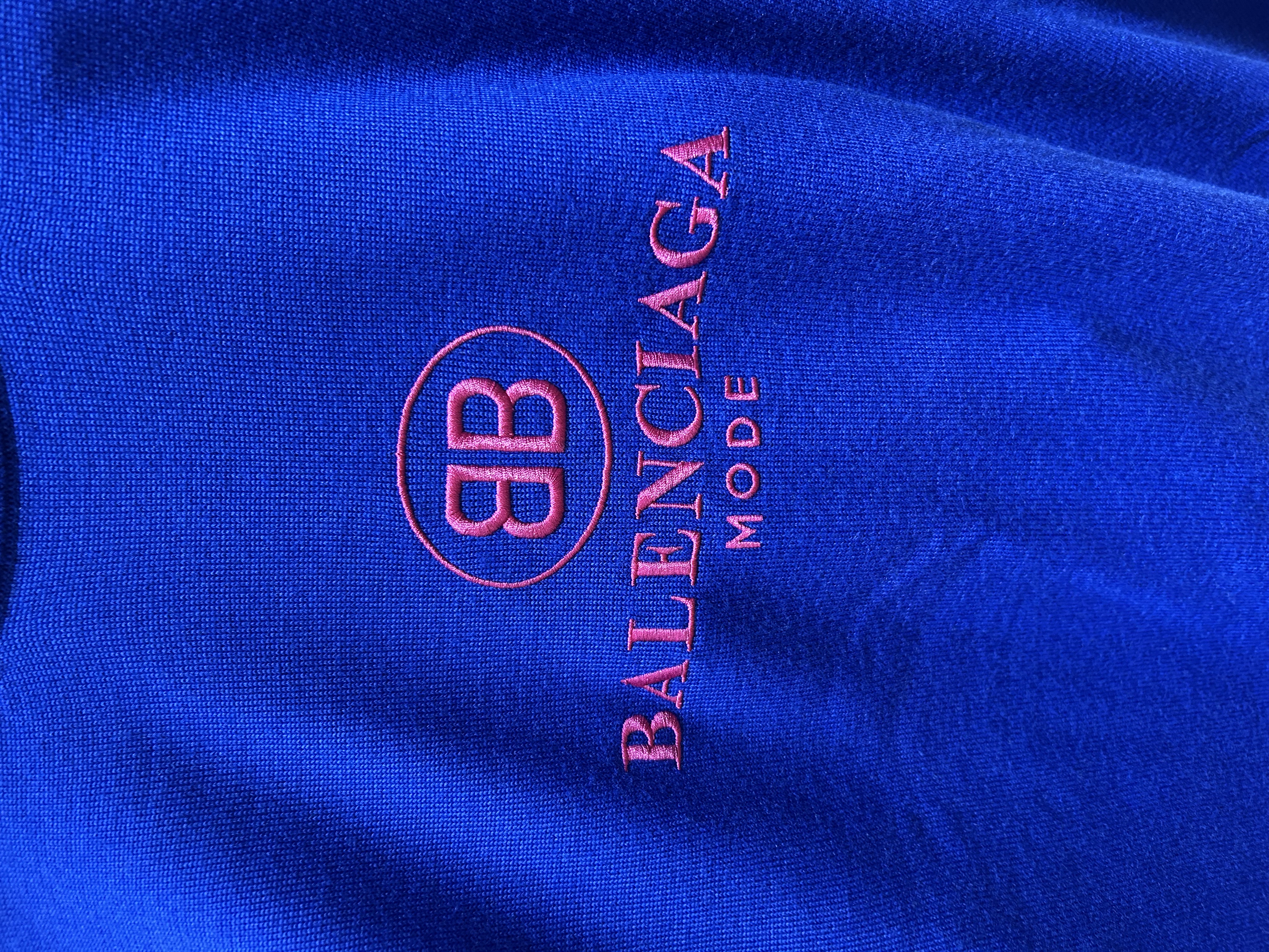Balenciaga Sweatshirt Wolle Blau Logo 100%Authentic ,98%new 