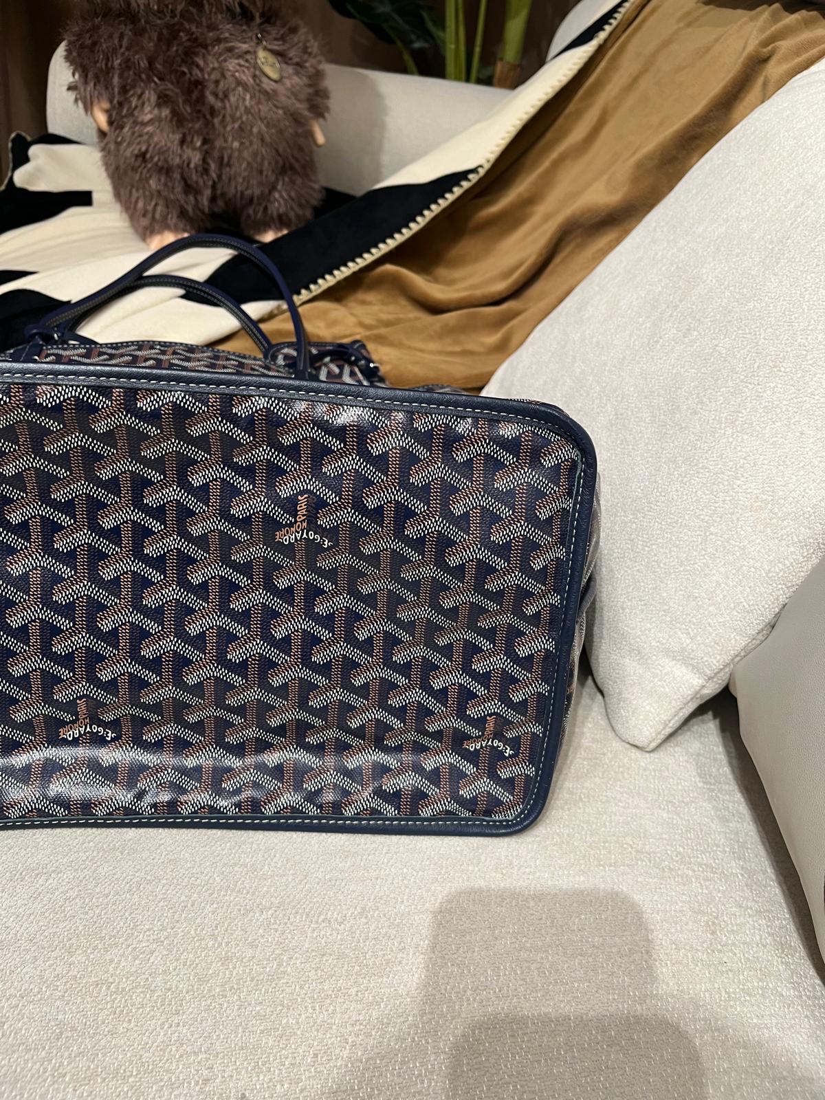 Goyard Anjou gm tote bag Navy 100%Authentic ,95%new ✅香港專門店收據 ✅dust bag