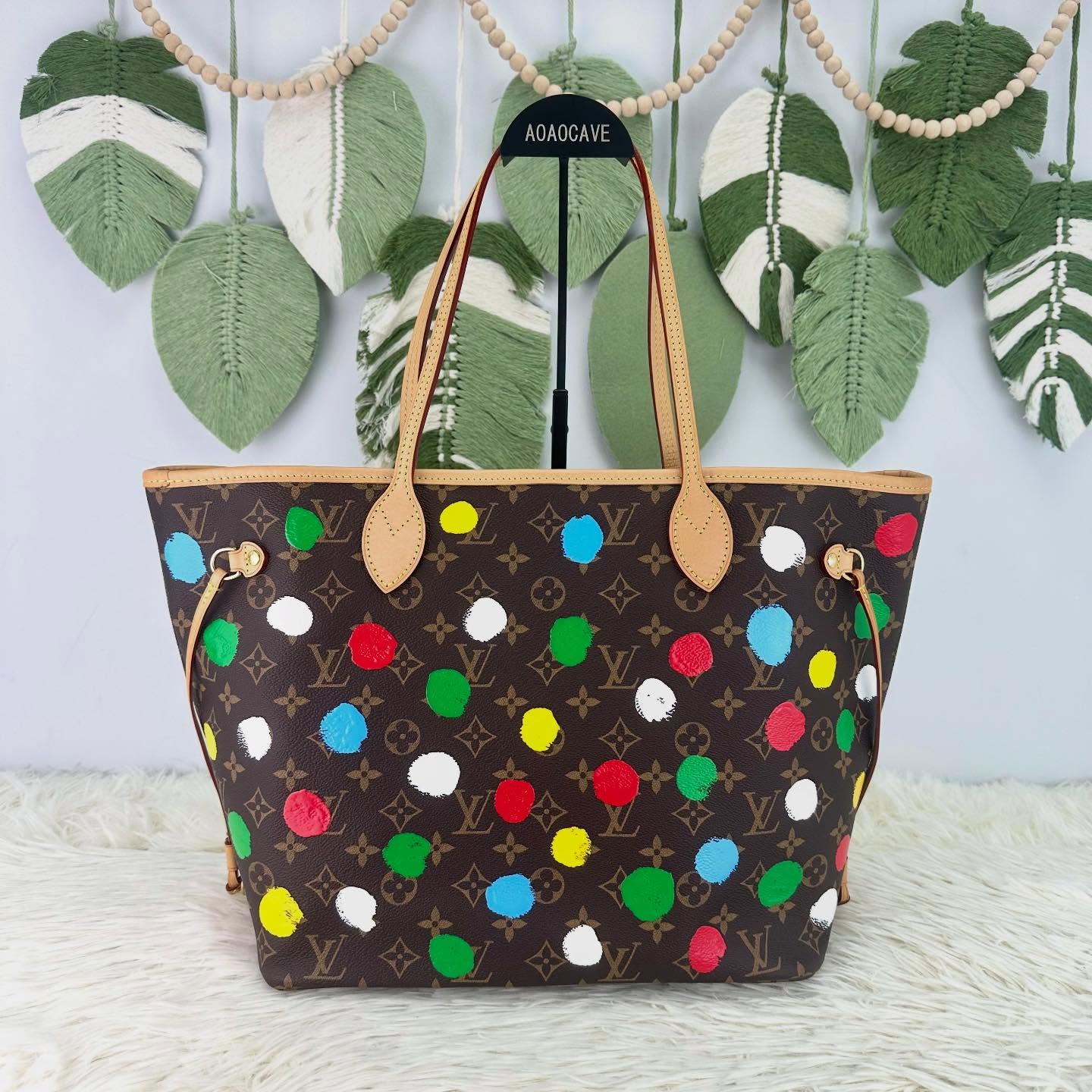 LV🤍PRE OWNED 限量款✨草間彌生聯名款NeverFull MM Size🤎