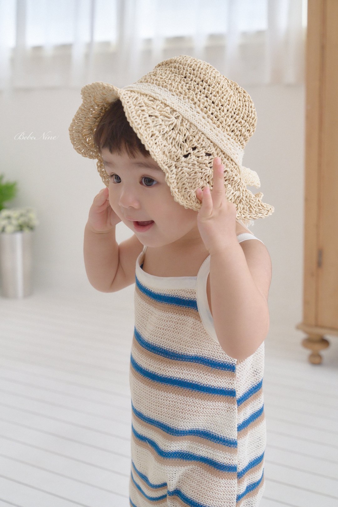 ☀️預訂 韓國直送☀️🇰🇷Bebenine兩色撞色條紋吊帶連身服