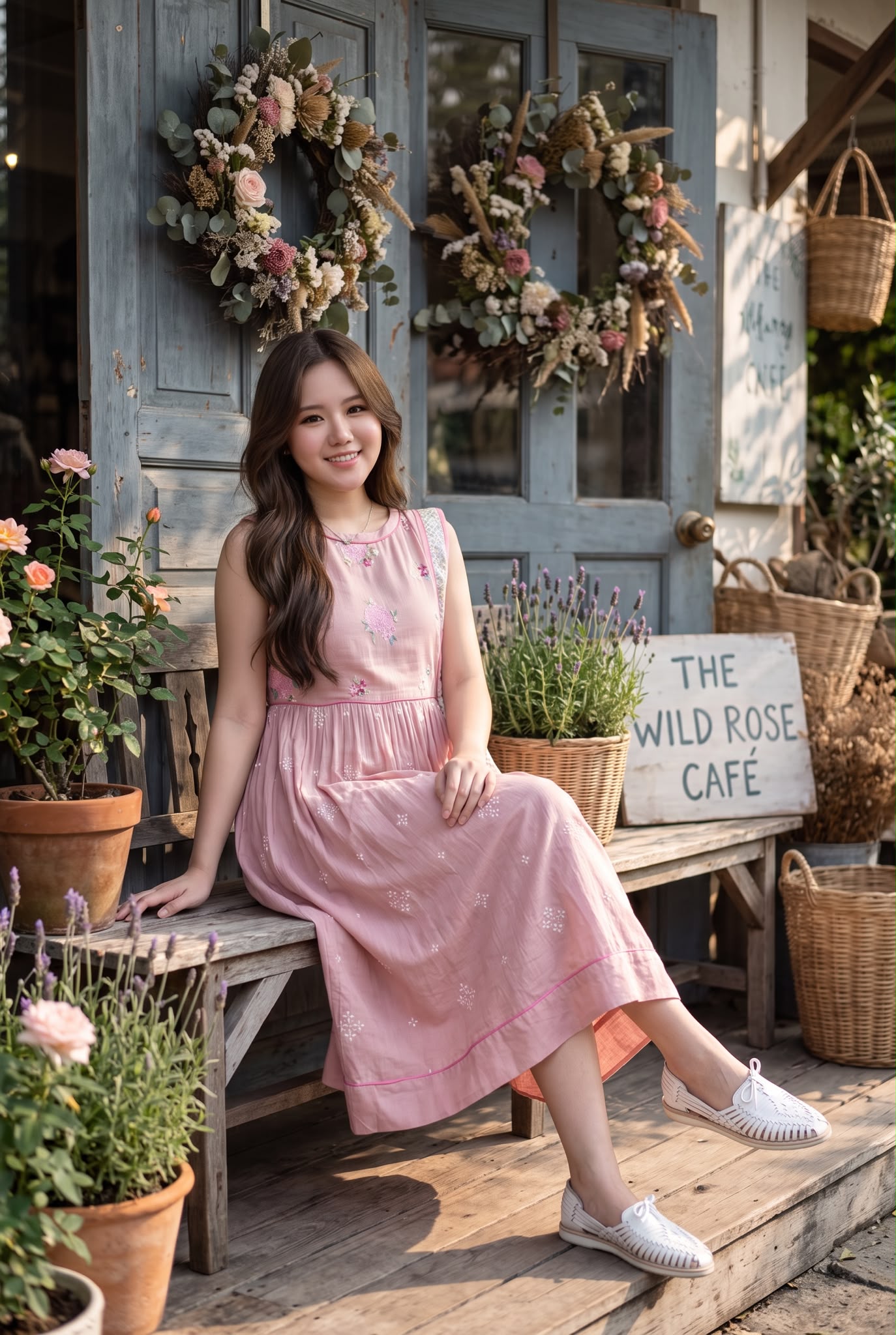 3067 Soft Pink Fafa Chest Emb Sleeeless OP 47.5"