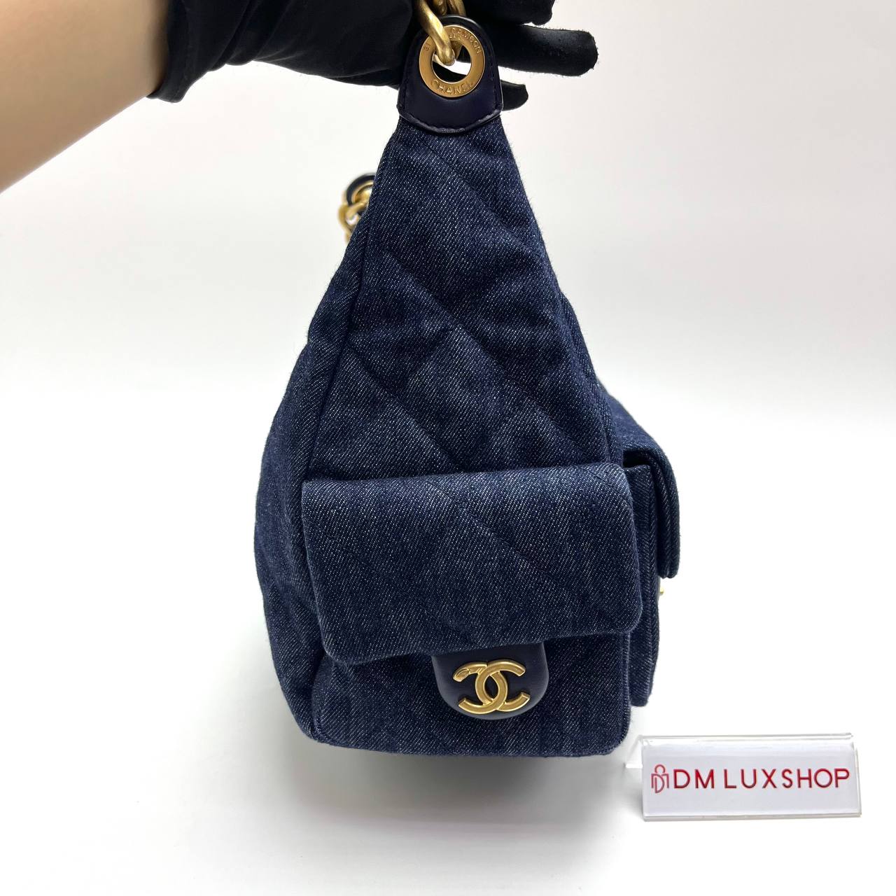 Chanel 25C Blue Denim Hobo Bag GHW (Microchip)