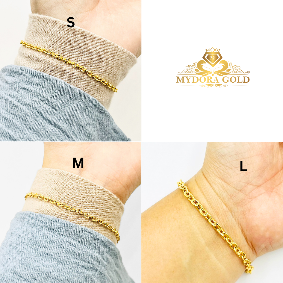 MYDORA Rantai Tangan Sauh Matahari l EMAS 916/22K